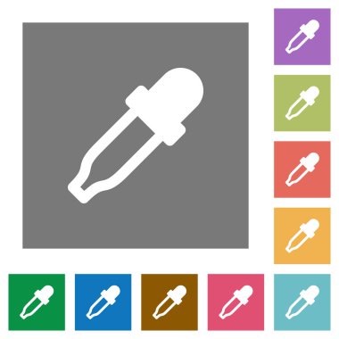 Renk seçici basit renkli kare arka planlar üzerinde düz simgeler