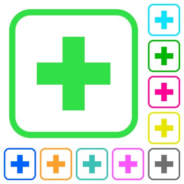 Yeni öğe canlı renkli düz simgeler beyaz zemin üzerine eğik kenarlık ekleme