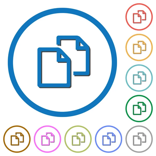 Copier Document Des Icônes Vectorielles Couleur Plate Avec Des Ombres — Image vectorielle