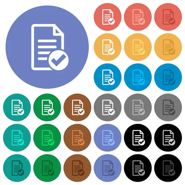 Documento Iconos Planos Multicolores Sobre Fondos Redondos Incluye Variaciones Iconos — Archivo Imágenes Vectoriales