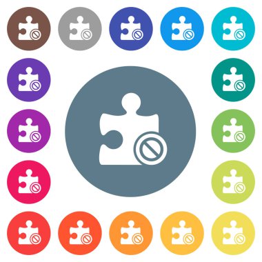 Yuvarlak renkli arka planlar üzerinde düz beyaz simgeler devre dışı eklentisi. 17 arka plan renk değişimleri dahil.