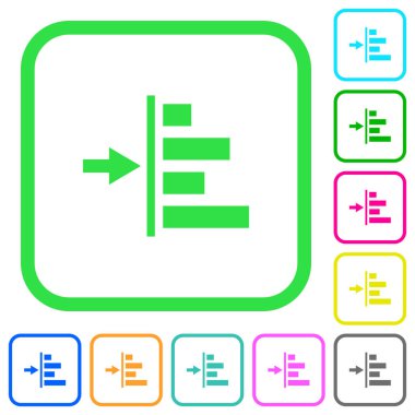 İçerik canlı renkli düz simgeler beyaz arka plan üzerinde eğri sınırları içinde sol girintisini artırmak