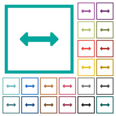 Beyaz arka plan üzerinde çeyreği çerçevelerle yatay düz renk simgelerini yeniden boyutlandırmak