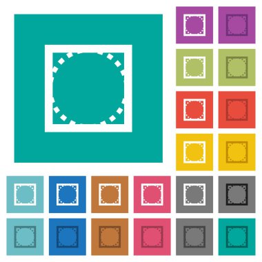 Yuvarlak köşe ayarları Çoklu düz simgeler düz kare arka plan üzerinde renkli. Beyaz ve koyu kutsal kişilerin resmi varyasyon hover veya etkin efektleri dahil.