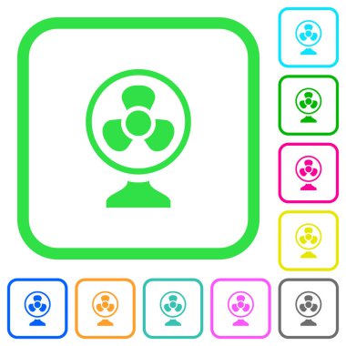 Tablo fan canlı renkli düz simgeler beyaz arka plan üzerinde eğri sınırları içinde