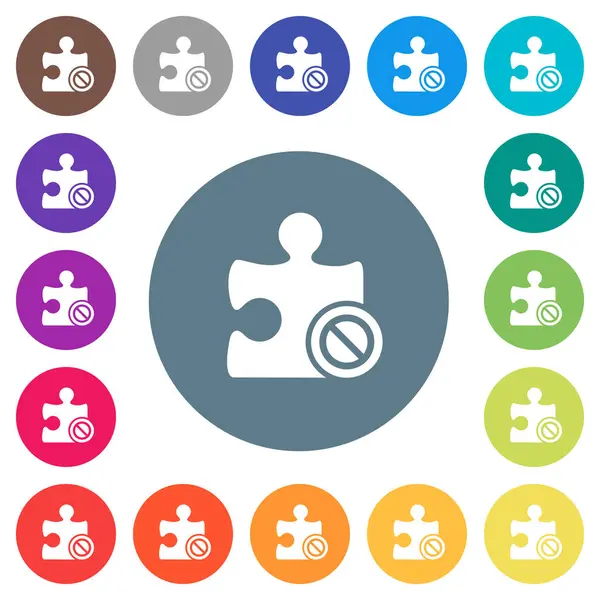 Yuvarlak renkli arka planlar üzerinde düz beyaz simgeler devre dışı eklentisi. 17 arka plan renk değişimleri dahil.