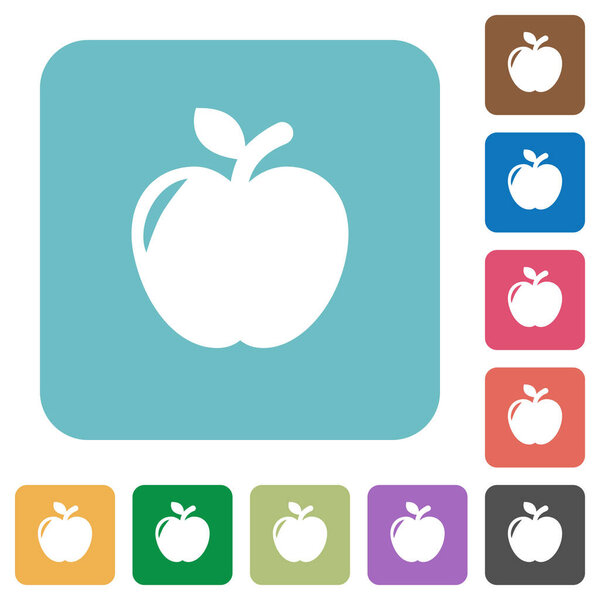 Apple white flat icons on color rounded square backgrounds