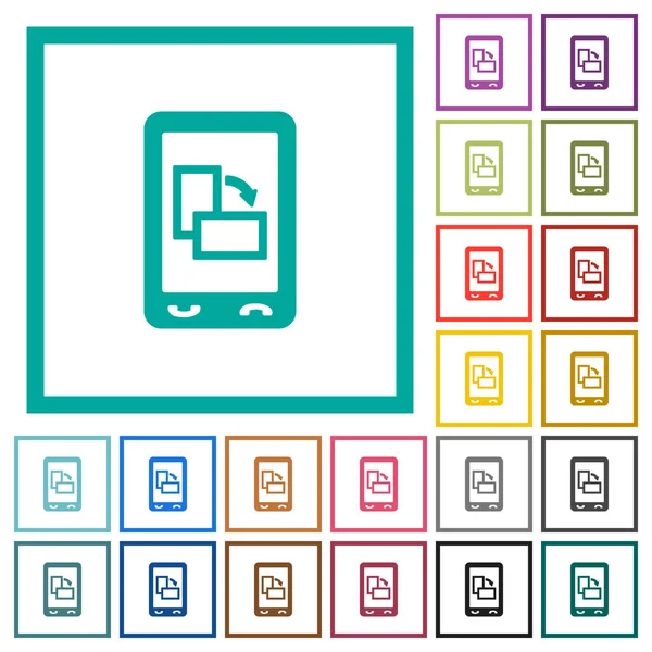 Modifier Orientation Affichage Mobile Icônes Couleur Plates Avec Cadres Quadrants — Image vectorielle