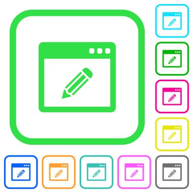 Uygulama düzenlemek canlı renkli düz simgeler beyaz arka plan üzerinde eğri sınırları içinde