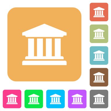 Yuvarlatılmış kare canlı renkli arka planlar üzerinde Üniversitesi düz simgeler.