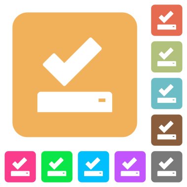 Düz simgeler Yuvarlatılmış kare canlı renkli arka planlar üzerinde başarıyla kaydedildi.