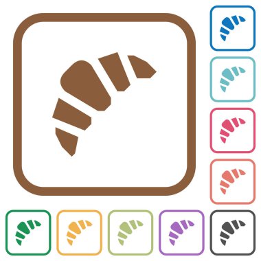 Kare kare beyaz arka plan üzerinde renkli fırın basit simgeler yuvarlak