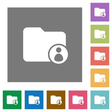 Dizin sahibi düz simgeler basit renk arka planlar kare