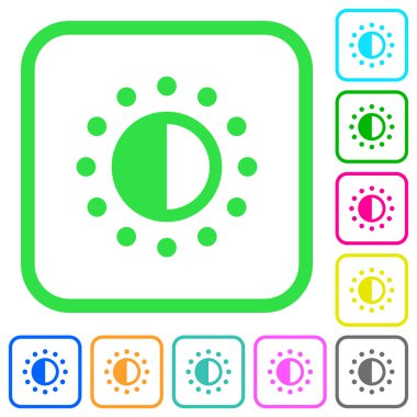 Doygunluk kontrol canlı renkli düz simgeler beyaz arka plan üzerinde eğri sınırları içinde