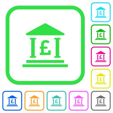 Lirası banka office canlı renkli düz simgeler beyaz arka plan üzerinde eğri sınırları içinde