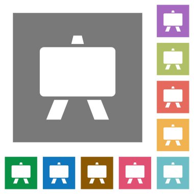 Blackboard düz simgeler basit üzerinde kare arka planlar renk