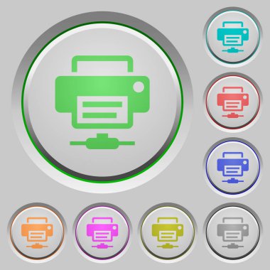 Ağ yazıcı renk simgeleri batırıldı tuşlar üzerinde