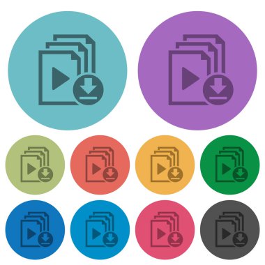 Çalma listesi download yuvarlak arka plan rengi daha koyu düz simgeler