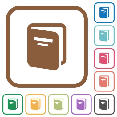 Albüm basit simgeler renkli kare kare beyaz arka plan üzerinde yuvarlak