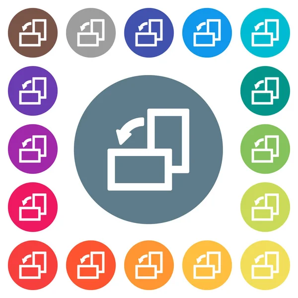 Yuvarlak renkli arka planlar üzerinde sol düz beyaz simgeler çevirin. 17 arka plan renk değişimleri dahil.