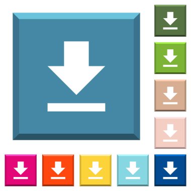 Modaya uygun çeşitli renklerde ucu keskin kare düğmeleri beyaz simgeler İndir