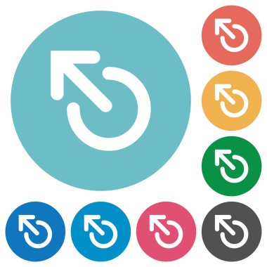 Yuvarlak renkli arka planlar üzerinde düz beyaz simgeler ortamı çıkar