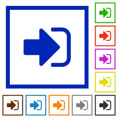 Kare kare beyaz arka plan üzerinde düz renk simgeleri imi