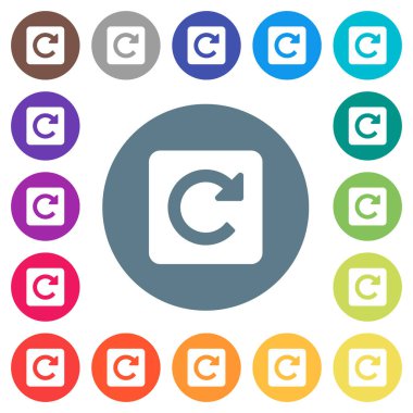 Yuvarlak renkli arka planlar üzerinde şu düz beyaz simgeler çevirin. 17 arka plan renk değişimleri dahil.