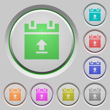 Upload zamanlama verilerini kazınmış simgeler Yuvarlatılmış kare parlak çelik düğmeler