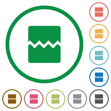 Sayfa sonu düz renk simgeleri özetliyor beyaz arka plan üzerinde yuvarlak
