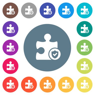 Eklenti yuvarlak renkli arka planlar üzerinde düz beyaz simgeler korumalı. 17 arka plan renk değişimleri dahil.