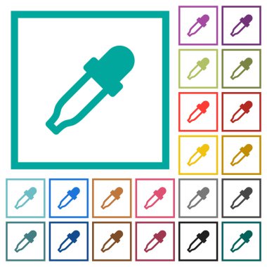 Düz renk simgeleri beyaz arka plan üzerinde çeyreği çerçevelerle renk seçici