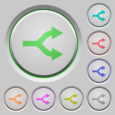 Oklar renk simgeleri batırıldı tuşlar üzerinde bölme