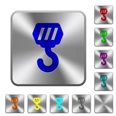 İnşaat çengel oyulmuş simgeler Yuvarlatılmış kare parlak çelik düğmeler