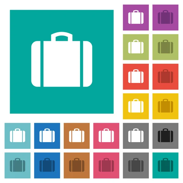 Suitcase Multi Colored Flat Icons Plain Square Backgrounds Included White — Stock Vector