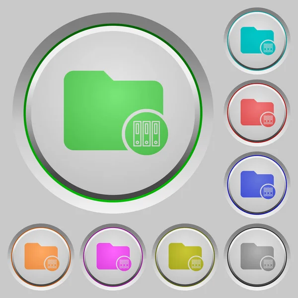 Arquivo Ícones Cor Diretório Botões Pressão Afundados —  Vetores de Stock