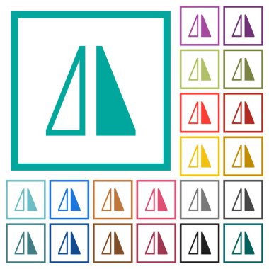 Beyaz arka plan üzerinde yatay düz renk simgeleri çeyreği çerçeveler ile çevir