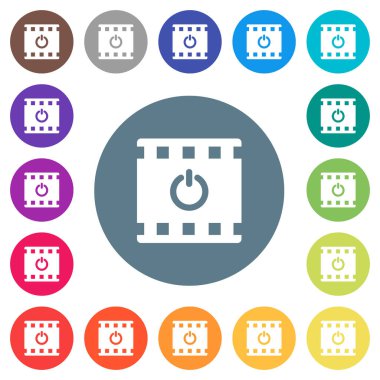 Son film düz beyaz simgeleri yuvarlak renkli arka planlar. 17 arka plan renk değişimleri dahil.