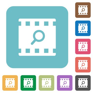 Kare arka planlar renk üzerinde film beyaz düz simgeler yuvarlak bul