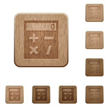 Cep hesap makinesine Yuvarlatılmış kare oyma ahşap düğme stilleri
