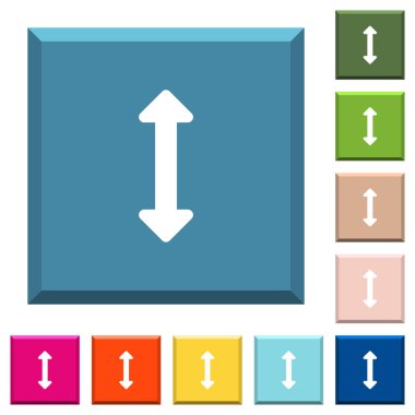 Modaya uygun çeşitli renklerde ucu keskin kare düğmeleri dikey beyaz simgelerini yeniden boyutlandırmak