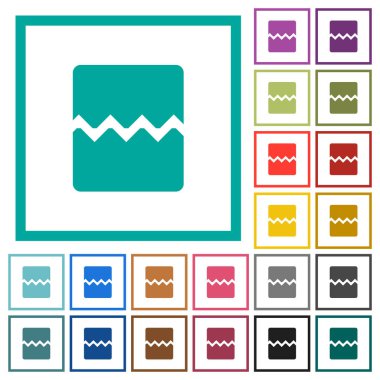 Sayfa sonu düz renk simgesi beyaz arka plan üzerinde çeyreği çerçeveli