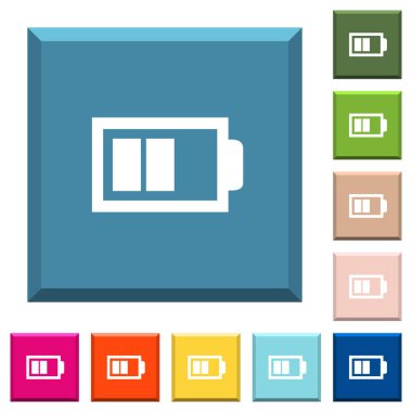 İki yük birimleri beyaz simgeleri çeşitli moda renklerde ucu keskin kare düğmeleri ile yarı pil