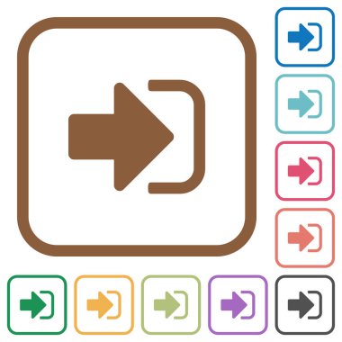 Kare kare beyaz arka plan üzerinde renkli basit Icons işaret yuvarlak