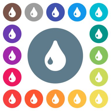 Düz beyaz simgeler yuvarlak renkli arka planlar üzerinde bırakın. 17 arka plan renk değişimleri dahil.