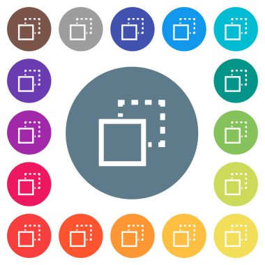 Öğe yuvarlak renkli arka planlar üzerinde düz beyaz simgeleri geri gönderin. 17 arka plan renk değişimleri dahil.