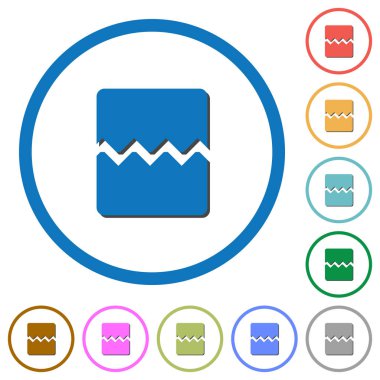 Sayfa sonu düz renk vektör simgesi gölgelerde ile özetliyor beyaz arka plan üzerinde yuvarlak