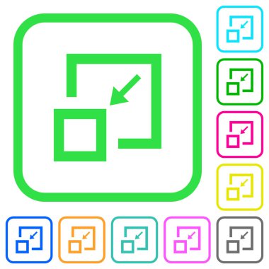 Beyaz arka plan üzerinde eğri sınırları pencere canlı renkli düz Simgeleri küçültmek