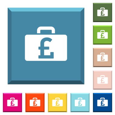 Pound Çanta beyaz simgeleri çeşitli moda renklerde ucu keskin kare düğmeleri