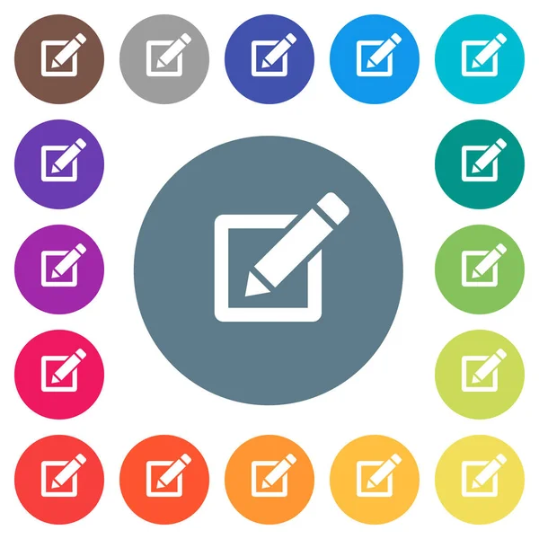Düzenleme kutusunu yuvarlak renkli arka planlar üzerinde kalem düz beyaz simgelerle. 17 arka plan renk değişimleri dahil.